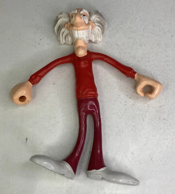 Vintage 1987 Mad Scientist Arco - Red Bendy Bendable Twistable Rubber Figure Foto 1 de 2