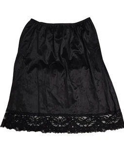 VTG Half Slip VASSARETTE L large Nylon Lace Hem Black EUC - Picture 1 of 2