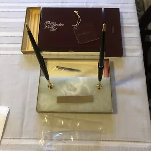 Rare PARKER M23 USA Pedrara Onyx Aeromatic Double Magnetix Desk Set 8423 - Picture 1 of 11