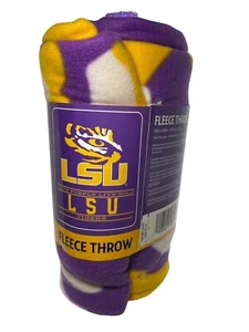 LSU Tigers NCAA Fleece Throw Blanket Love Purple Live Gold 50"x 60" Northwest Co - Picture 1 of 6