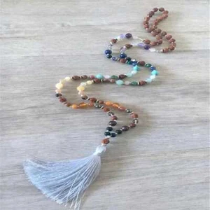 Braccialetto 8mm Rudraksha lazuli agata ossidiana pietra preziosa mala perline legno moda - Foto 1 di 5