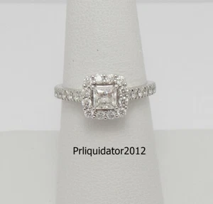 1CT Natural Diamond Halo Solitaire Engagement Wedding Ring 14K White Gold Band - Picture 1 of 14