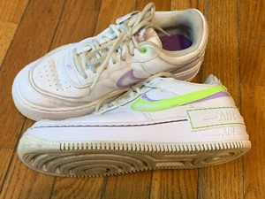 Nike Air Force 1 Shadow White Electric Green Women size 8 Sneakers Shoes - Picture 1 of 14