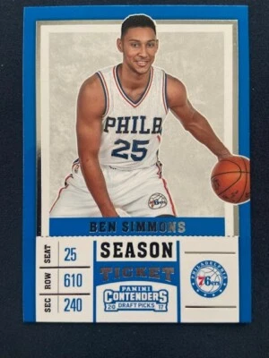 2017-18 Panini Contenders Draft Picks - Season White Jersey #3 Ben Simmons - Image 1 of 2