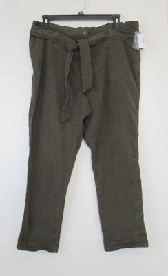 NUEVO Pantalones Maurices 3355 Mujer Verde Ejército Cinturón Cintura Reunida Chino Caqui Talla 18W Foto 1 de 4