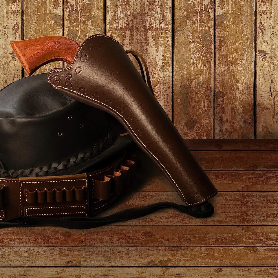 Se adapta a Pietta 1860 ejército 1851 1861 azul marino 7,5" funda de cuero occidental desplazamiento floral Foto 1 de 4