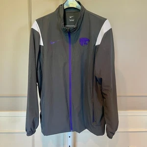 Kansas State XL K State Nike Men's Full Zip Jacket Wildcats Gray Windbreaker - Picture 1 of 5