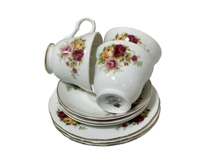 Crown Trent Trio x 3 Rosas de Campo Patrón China Decorativo Alto Tea Prop - Imagen 1 de 19