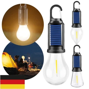 Solar LED Camping Zelt Glühbirne Tragbare Hängende Angeln Outdoor Laterne DE - Bild 1 von 16
