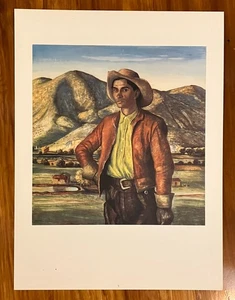 Litografía Original Vintage Peter Hurd Impresión Retrato de José 12" x 16" - Imagen 1 de 1