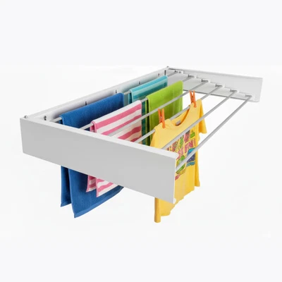 Toallero plegable de montaje en pared para secado de ropa - 40" de ancho - blanco Foto 1 de 4