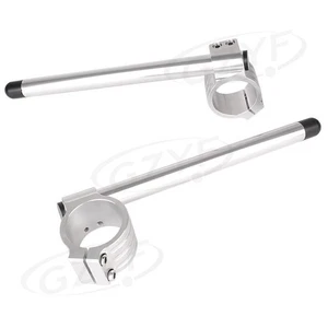 Manubrio Clip On Regolabile Argento 7/8" Universale per Tubo Forcella Moto 31MM - Foto 1 di 2