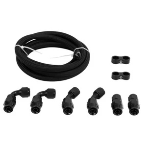 10AN PTFE Fuel Line Kit AN10 E85 Nylon Braided Fuel Line Hose Fitting Kit 10FT - Picture 1 of 14