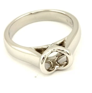 8.89gr platinum 1ct round solitaire engagement ring cathedral half beze setting  - Picture 1 of 7