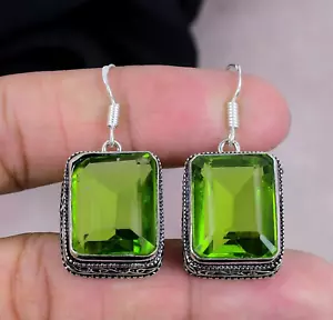 Peridot Gemstone 925 Sterling Silver Earring Handmade Jewelry Earring Women Gift - Picture 1 of 4