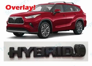 1pc Gloss Black Rear HYBRID OVERLAY Letter Emblem Fit 2020+Toyota Highlander - Picture 1 of 5