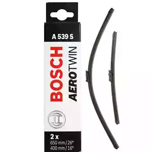 Bosch Aerotwin Flat Blade A539S Front Window Windscreen Wiper Blade Set Pair - Picture 1 of 4