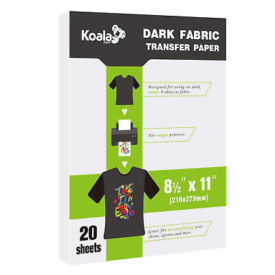 Koala Heat Transfer Paper Dark T-shirts 20 Sheets Printable HTV Vinyl Iron-on • 17.85$