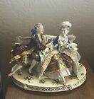 Antique XL Dresden Figurine Courting On Bench AS IS 12” Long x 10” Tall RARE