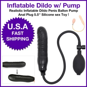 Inflatable Balloon Dildo Air Pump Ass Stretcher Spreader Penis Sex Toy Plug - Picture 1 of 28