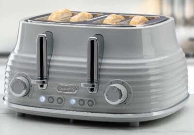 Daewoo Grey Sienna 4 slice Toaster - image 1 of 2