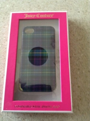 FUNDA RÍGIDA ORIGINAL JUICY COUTURE A CUADROS ROSA BRILLO, IPHONE 4/4S PRECIO DE VENTA SUGERIDO POR EL FABRICANTE 35,00 NUEVA Foto 1 de 2