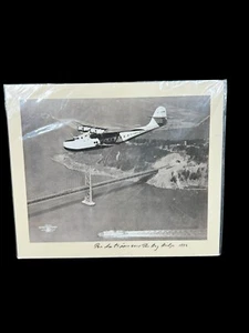 Clyde Sunderland Official Photograph Pan Am Clipper Over Bay Bridge 1936 Amazing - Picture 1 of 7