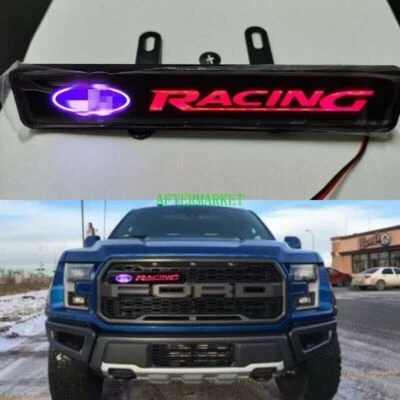 For Ford F-150 F150 Front Grille Kidney Bumper Grilles Racing Mark LED Light Bar - Image 1 of 4