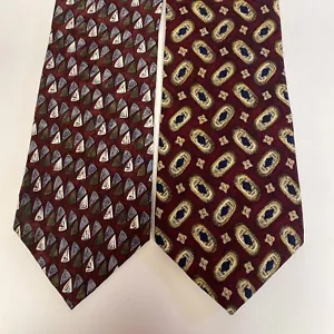 Lote de 2 corbatas Gap & Addison en Madison para hombre corbata geométrica roja. A46 - Imagen 1 de 11