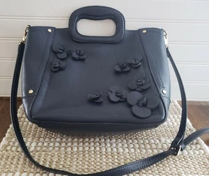 Tommy Bahama Marbella Mini Tote Navy With Applique Flowers - Picture 1 of 10