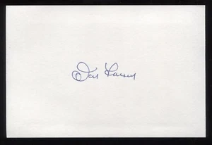 Don Larsen Signed 4 x 6 Inch Index Card Autographed Baseball Signature - Picture 1 of 2