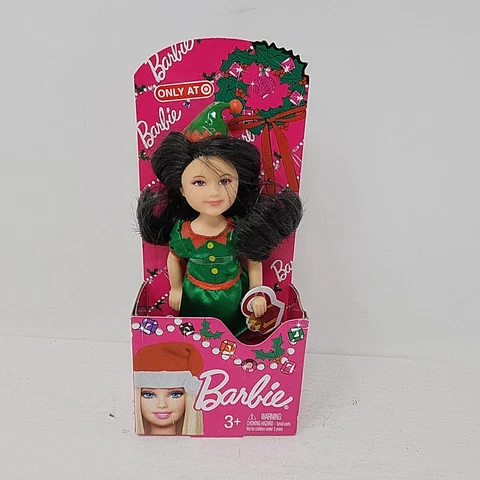 2013 Barbie Sister Christmas Chelsea Brunette Doll Dressed as Elf Mattel Y1194 Cover