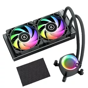 Enfriador de CPU EK-Nucleus AIO CR240 Lux y tela de microfibra, negro - Imagen 1 de 7