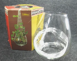 Vintage Libbey Hanging Crystal Terrarium Bubble 1970s in Original Box UNUSED - Picture 1 of 10