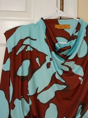 Vestido Para Mujer The Limited Floral De Manga 3/4 Con Cinturón Cruzado XS Azul Foto 1 de 4