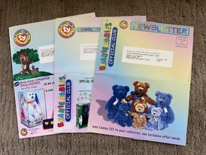 Ty Beanie Babies Official Club Newsletter Vintage 3 Newsletters - Picture 1 of 4