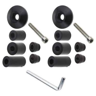 1Pair of Black Universal Motorcycle Handle Bar Grip 22mm Ends Caps End Plugs - image 1 of 4