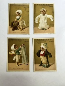 VICTORIAN TRADE CARD 4er Set, Smith Diamond Merchant Detroit French Caption A97 - Bild 1 von 7
