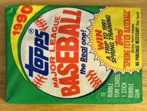 1990 Topps Baseball Card Wax Pack Al Leiter Blue Jays Pitcher Showing Top Front - Picture 1 of 2