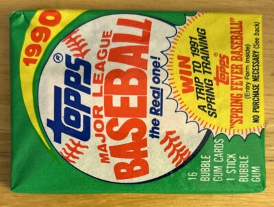 1990 Topps cartão de beisebol pacote de cera Al Leiter Blue Jays jarro mostrando parte superior frontal - Imagem 1 de 2