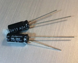 10 pcs 100uf 25v Rubycon Electrolytic Capacitors YK 25v100uf  25YK100M5X11 - Picture 1 of 2