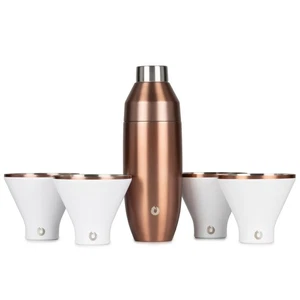 Premium Vacuum Insulated Stainless Steel 22oz Cocktail Shaker and 4 Martini G... - Picture 1 of 7