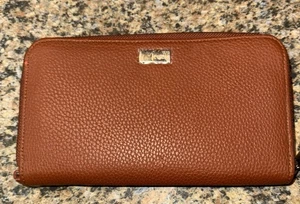 Thirty One All About The Benjamins Jewell Wallet Tan Brown Neutral Pebble EUC - Picture 1 of 13