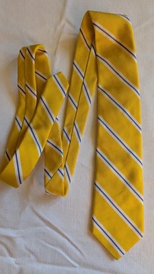 Corbata J Crew - Hecha en Italia - Amarilla con rayas repp azules y blancas Foto 1 de 4