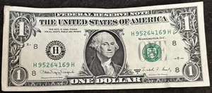 1988 A St. Louis $1 Bill Double Pair 6’s & 9’s Fancy Numbers Note - Picture 1 of 2