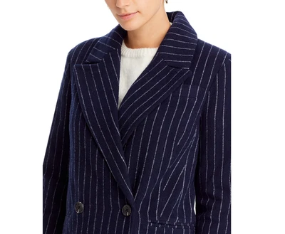 Abrigo Aqua Doble Pecho Azul Marino Rayas, Mezcla Poliéster/Lana, L Foto 1 de 4