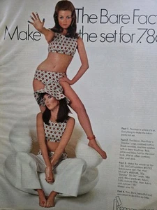 1969 Penneys Bare fact bikini swimsuit pantsMcCall's sewing pattern vintage Ad - Picture 1 of 1