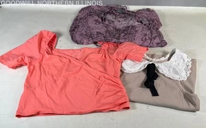 Anthropologie Lot: Sheer Floral Boho Blouse/Lace Collar Tank/ Faux Wrap Tee - Picture 1 of 7