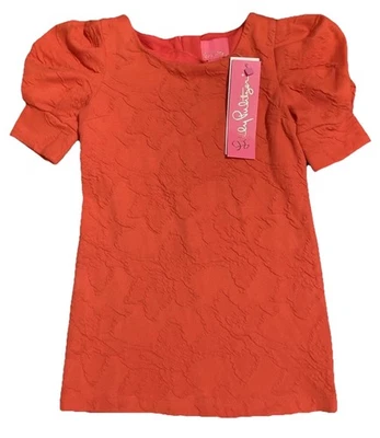 Lilly Pulitzer Mini Knowles Dress in Ruby Red Knit Pucker Jacquard Size 2/3 Cute - Image 1 of 4