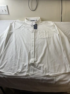 NWT Cutter & Buck DryTec Cotton Long Sleeve Shirt Mens 3XL White Stretch B Down - Picture 1 of 14